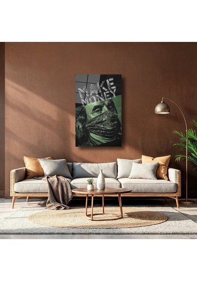 Make Money Cam Tablo Motivasyon Ve Başarı Duvar Sanatı 50x70 Cm