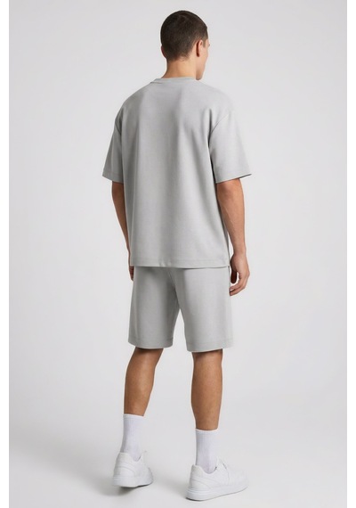 Taş Oversize Fit Basic Erkek Şort Takım - 85292