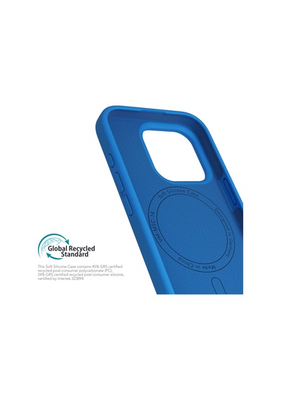 Vonmahlen Apple Uyumlu iPhone 16 Pro Max Magsafe Silikon Kılıf Mavi