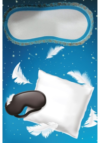 Pazarız Uyku Göz Bandı Maskesi Işık Önleyici Gözlük Maske Bant Eye Mask Mavi Beyaz