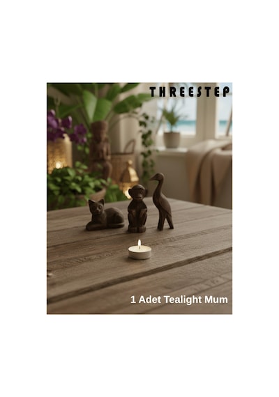 Tealight Beyaz Mum Kokusuz 1 Adet Dekoratif, Uzun Süre Yanan, Kaliteli Mum
