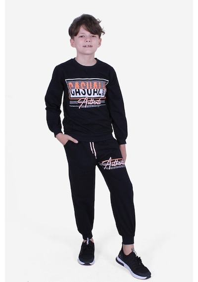 Cyberrabit Baskılı Erkek Çocuk Kanguru Cepli Kapüşonlu Lacivert Sweatshirt Lacivert