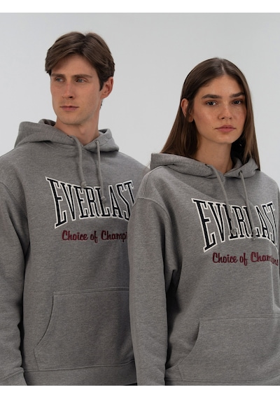 Everlast Heritage Champions Gri Unisex Hoodie Koyu Gri Melanj