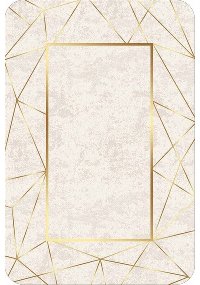 Gold Çerçeveli Desen Banyo Halısı Klozet Paspas Seti Bs341n11
