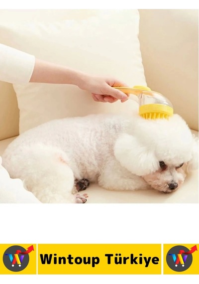Ergonomik Kedi Köpek Banyo Temizlik Masaj Etkili Zararsız Silikon Sıvı Hazneli Evcil Hayvan Tarağı