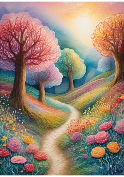 Renkli Ağaçlar Dekoratif Mdf Tablo 35cm X50cm