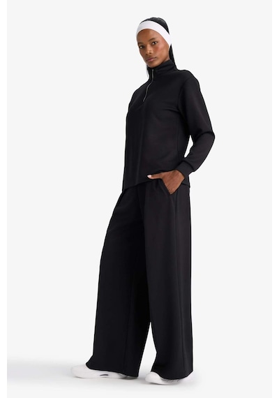 Defacto Wide Leg Geniş Paça Standart Boy Modal Eşofman Alt F8429ax26spbk81 Siyah-bk81