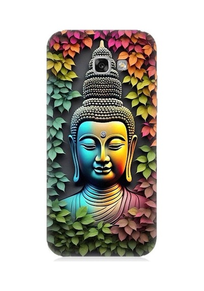 Samsung Galaxy A3 2017 Uyumlu Budha Ve Sarmaşık Yapraklar Desenli Silikon Kılıf