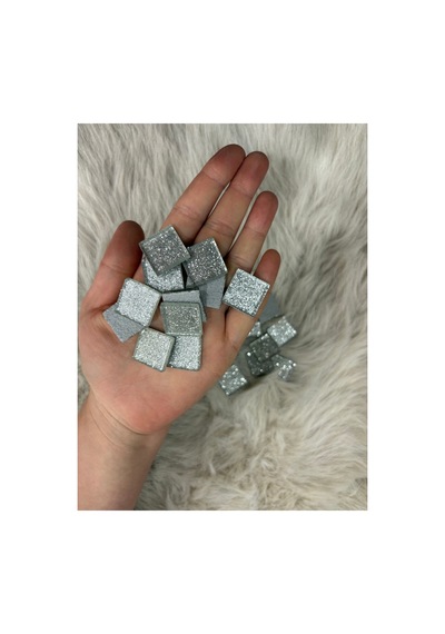 Sanatsal Kristal Mozaik Ks-52 23x23mm Simli Gümüş 250gr