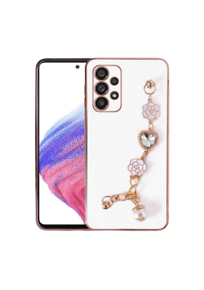 Zore Galaxy A72 Kılıf El Tutamaçlı Kamera Korumalı Nvth Taka Silikon Kapak - Beyaz
