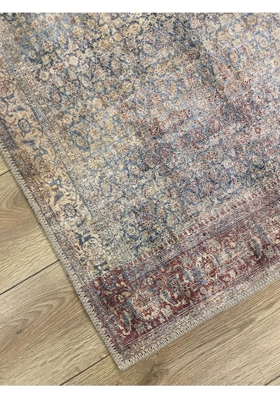 Çam Halı Anatolia 32-046 Etnik Eskitme Desenli Dokuma Tabanlı Yıkanabilir Şönil Salon Ve Oda Halısı Karışık Çok Renkli