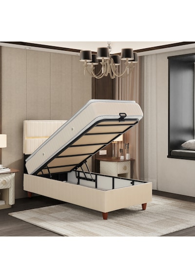 Tek Kişilik Stil Baza Başlık Seti 2'si Bir Arada Konuma Özel Teslimat 90 x 190 CM