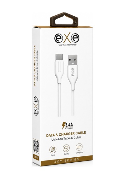 Exe Type-c Hızlı Şarj Ve Data Kablosu 3a 1 Metre Beyaz
