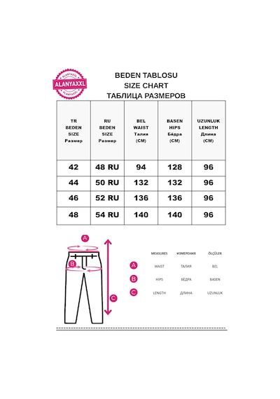 Trieste Büyük Beden Yüksek Bel Çiçek Dantel Ve İnci Detaylı Denim Kadın Pantolon Mavi