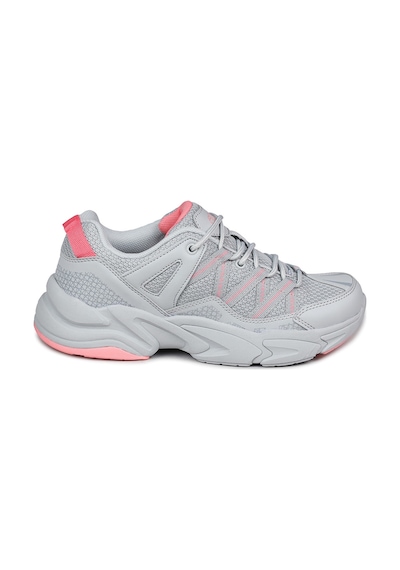 28701 Gri - Somon Pembe Kadın Sneaker Günlük Spor Ayakkabı