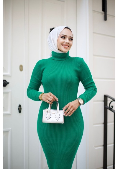 Hira Life Fashion Kadın Elbise Tesettür Giyim Balıkçı Yaka Ve Dar Kesim Triko Kalem Elbise Yeşil Yeşil Hira Life Fashion Kadın Elbise Tesettür Giyim Balıkçı Yaka Ve Dar Kesim Triko Kalem Elbise Yeşil Yeşil
