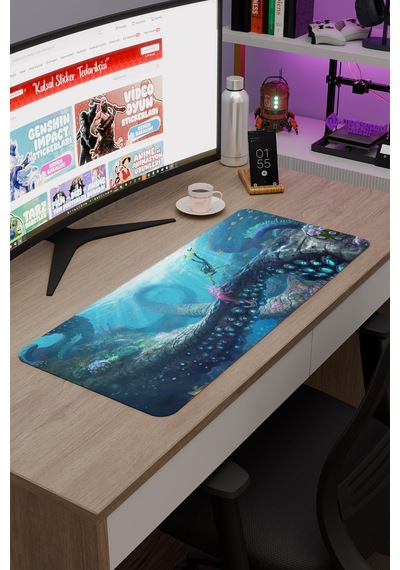 Subnautica Kaymaz Dikişli Kauçuk Oyuncu Mousepad V2 - 70x30 Xl Gaming Mouse Pad Fare Altlığı