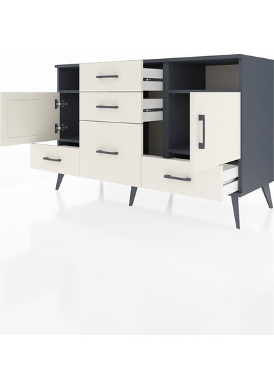 Hyperion Konsol 4 Raflı 5 Çekmeceli 2 Kapaklı 132x44x83 Antrasit-aytaşı Aytaşı Hyperion Konsol 4 Raflı 5 Çekmeceli 2 Kapaklı 132x44x83 Antrasit-aytaşı Aytaşı