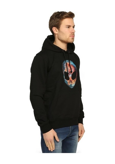 Bant Giyim - Alien Cosmos Siyah Kapşonlu Erkek Sweatshirt Hoodie Bant Giyim - Alien Cosmos Siyah Kapşonlu Erkek Sweatshirt Hoodie