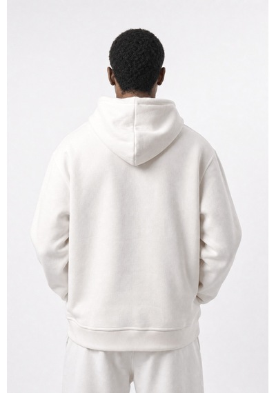 Erkek Respire Basic Oversize Zip Ekru