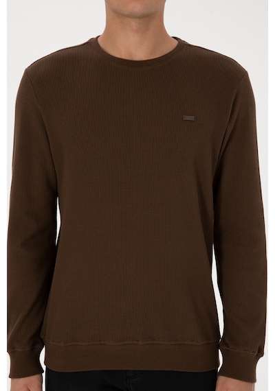 U.S. Polo Assn. Erkek Regular Fit Bisiklet Yaka Kahverengi Sweatshirt 50316390-VR029