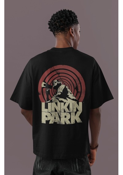 Tasarım Linkin Park Rock Metal Müzik Grubu Sırt Baskılı Unisex Ov Siyah