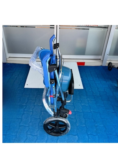 Bme320 Mavi Alüminyum Banyo Tuvalet Tekerlekli Sandalyesi