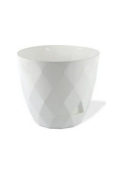 Omnipazar Krs-457 Yakamoz Tabaklı Plastik Saksı Takımı 26 Litre No 7 Beyaz