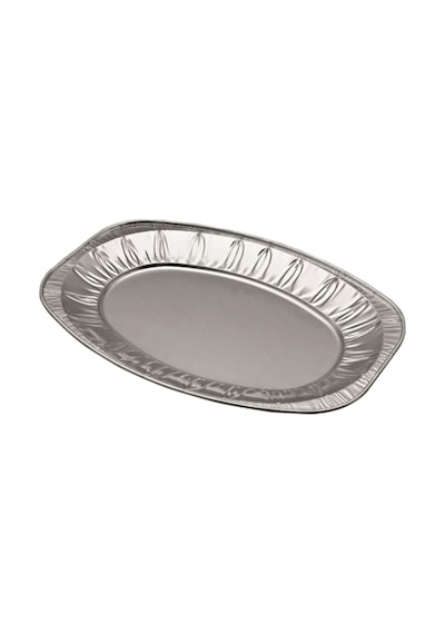 Alüminyum Tepsi Oval 20 Adet Gümüş