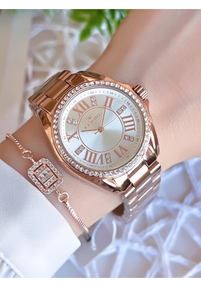 Ferro Rose/gold Renk Kararmaz Renk Atmaz 3 Atm Özel Tasarım Kadın Kol Saati Efl51336c