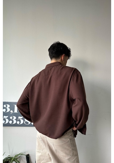 Chill Cozy Relax Fit Kahverengi Gömlek-kahverengi Kahverengi