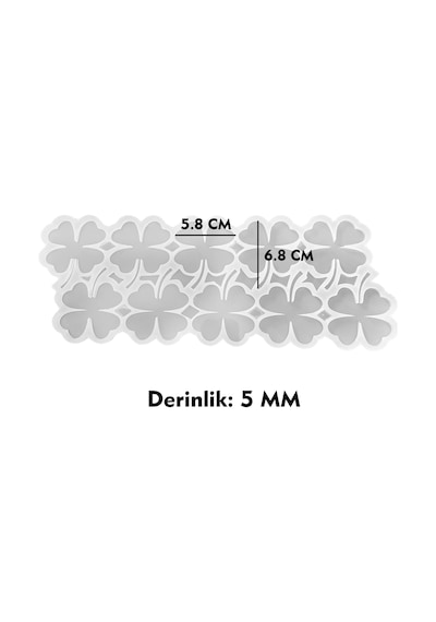 Epoksi Silikon Kalıp Yonca Bardak Altı Ve Magnet Kalıbı 6.8 Cm 10 Lu