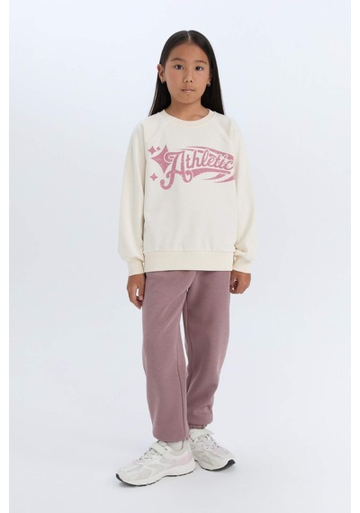 DeFacto Kız Çocuk Standart Fit Beli Paçası Lastikli Cepli Kalın Jogger Eşofman Altı D3845A824WNBR498 Bordo