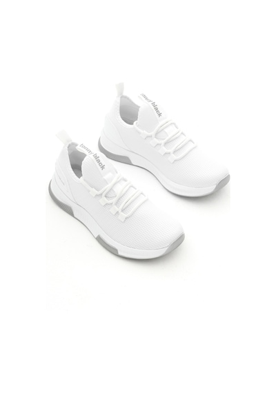 Tonny Black Unisex Beyaz Nefes Alabilen Kumaş Poli Taban Bağcıklı Spor Ayakkabı V2qnt-0 102 Beyaz