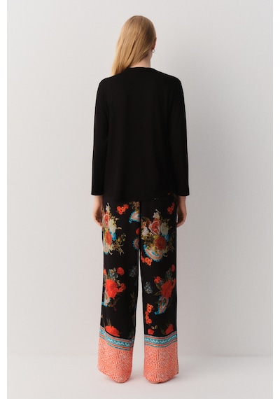 Suwen Liora Pijama Takımı Sh26120660911 Siyah Desenli