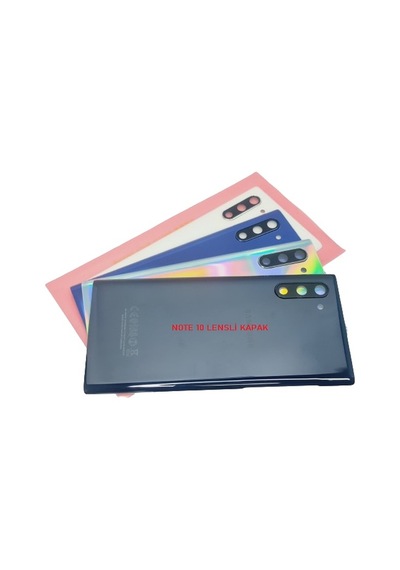 Samsung Uyumlu Galaxy Note 10 Arka Kapak Cam+kamera Lensli Siyah