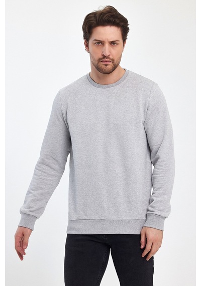 Odda 0007 Pike Sıfır Yaka Sweat Gri