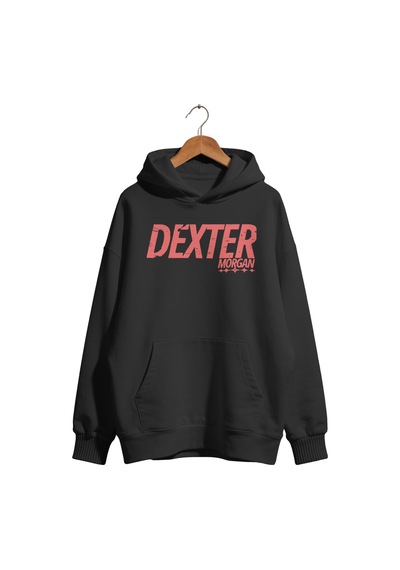 Sevbano Dexter Morgan Dizi Baskılı Unisex Oversize Premium Kapüşonlu Hood Siyah