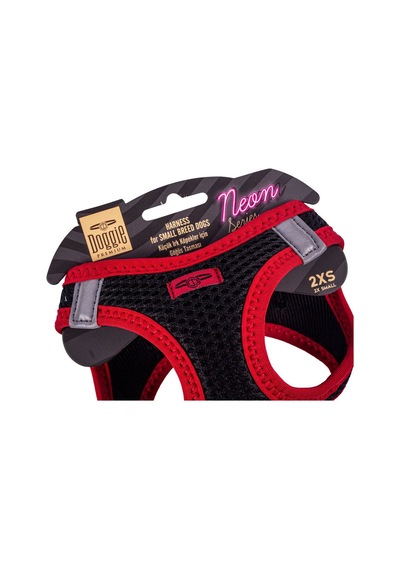 Doggie Havalı Dokuma Neon Serisi Küçük Irk Göğüs Tasması Kırmızı 2XS-26-30Cm Kırmızı