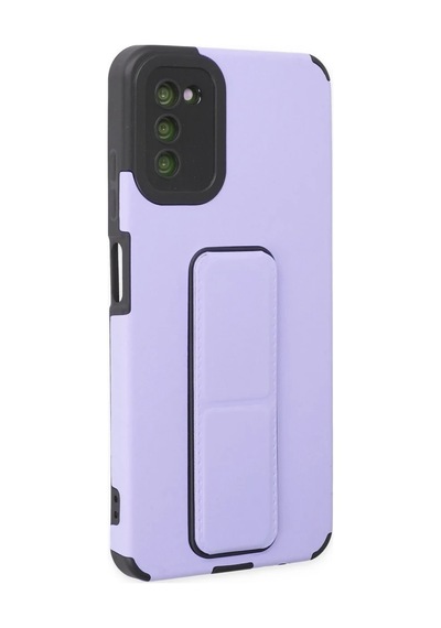 Samsung Galaxy A03s Kılıf Mega Standlı Silikon - Lila 0.2M-Çok Renkli