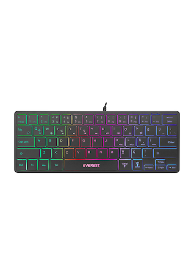 Everest KB-73M MINICO USB Rainbow Aydınlatmalı Mini Q Klavye