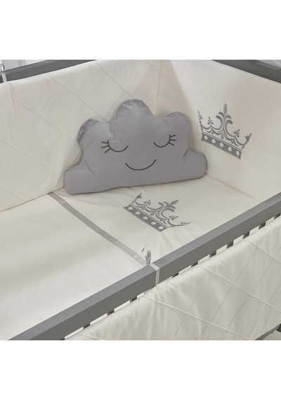 Meltem Kids Mondo Sallanır Ahşap Anne Yanı Beşik 60x120 cm (gri-motto gri) Gri