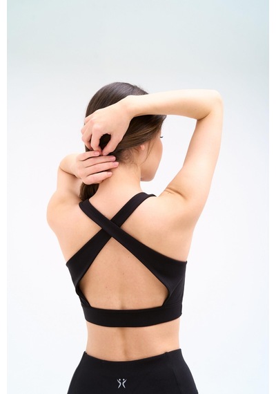 Normal People Nova - Spor Bra / Şeftali Dokulu Peach Skin Kumaş Siyah