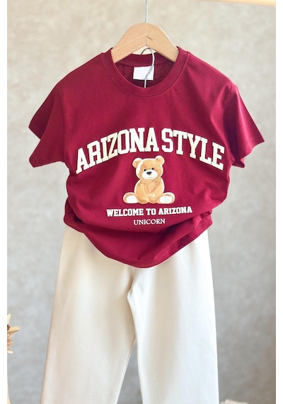 Monila Kız Çocuk Pamuklu Ayıcık Baskılı Bordo T-shirt Ve Ekru Eşofman 2'li Takım Ekru/bordo Monila Kız Çocuk Pamuklu Ayıcık Baskılı Bordo T-shirt Ve Ekru Eşofman 2'li Takım Ekru/bordo