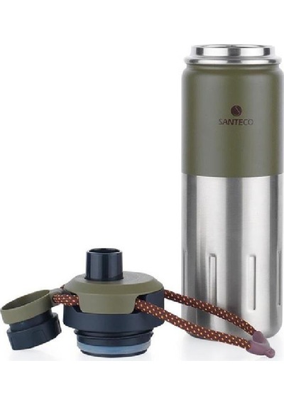 Santeco Sporcu Termos Ktwo 500 Ml Yeşil Açık Gri - Yeşil