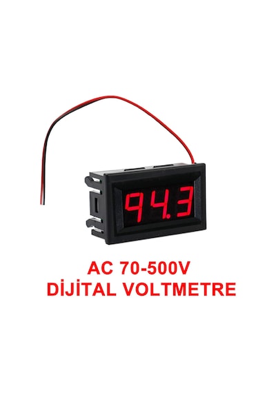 Alkatronik-0.56' Ac 70-500V Dijital Kırmızı Voltmetre İki Telli Panel Tip
