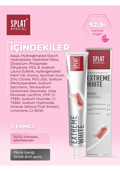 Splat Special Extreme White Beyazlatıcı Diş Macunu 75 Ml Beyazlık