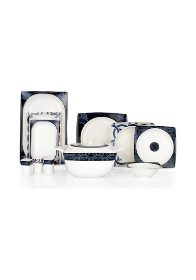 Schafer Glamor Blue Line Yemek Takımı-60 Parça-mavi