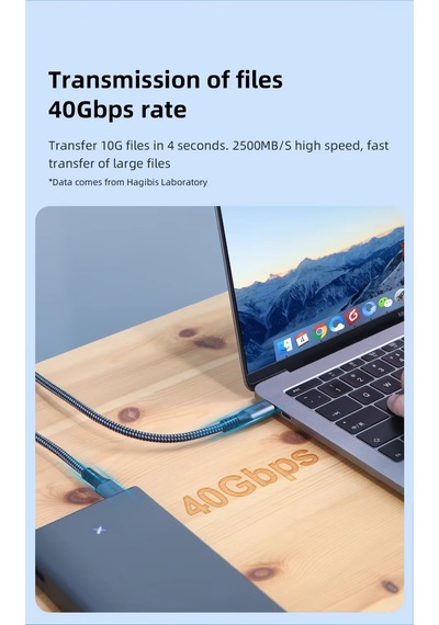 Pmr Usb4 Kablo 40gbps 240w Hızlı Şarj Ve Data Kablosu 1 Metre Zr850