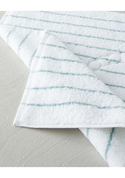 Mono Stripe Pamuk Ayak Havlusu 50x70 Cm Beyaz - Yeşil